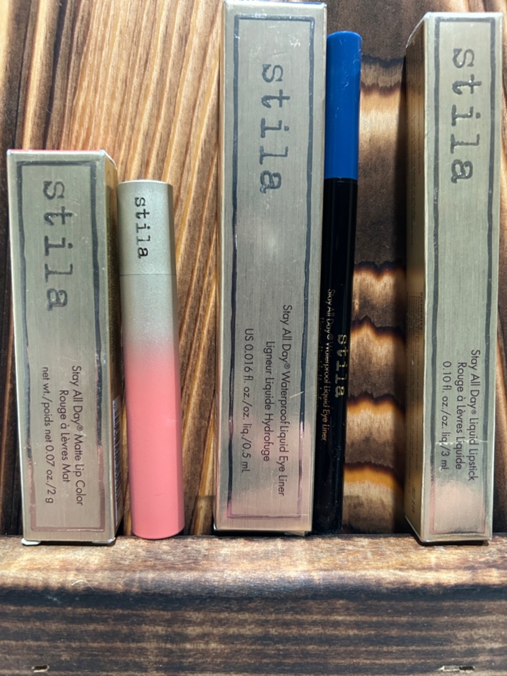 Stila Blue Liquid Eyeliner and Pink Matte Lip Color Duo